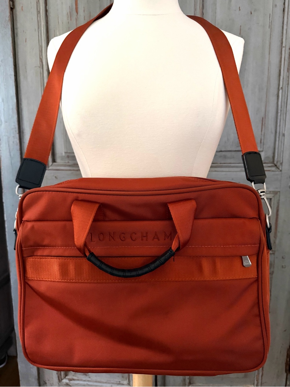 Longchamp Burnt Orange Travel Briefcase Bag